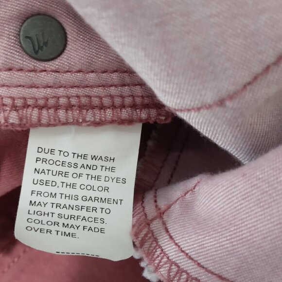 MADEWELL | High-Rise Denim Shorts: Garment-Dyed Button-Front Pink | Size 32 - Picture 8 of 10